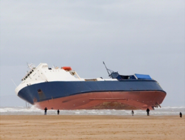 Beached tanker